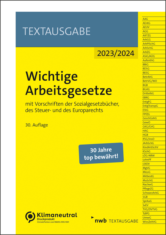 Cover: 9783482652301 | Wichtige Arbeitsgesetze | Bundle | Broschur | 1 Bundle | Deutsch