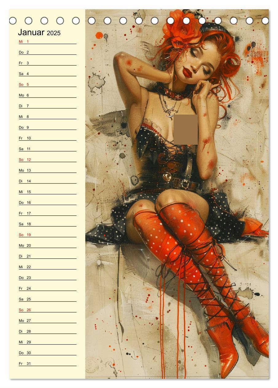 Bild: 9783457128800 | Sexy Pin-up-Girls. Moderne Kunst im Retro-Stil (Tischkalender 2025...