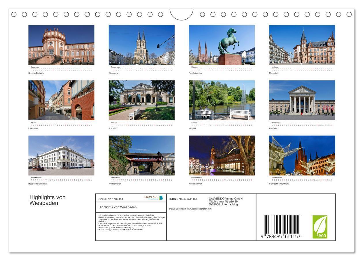 Bild: 9783435611157 | Highlights von Wiesbaden (Wandkalender 2025 DIN A4 quer), CALVENDO...