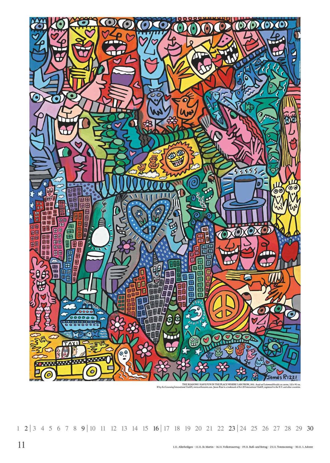 Bild: 4250809653242 | James Rizzi 2025 - Kunst-Kalender - Poster-Kalender - 50x70 | Kalender