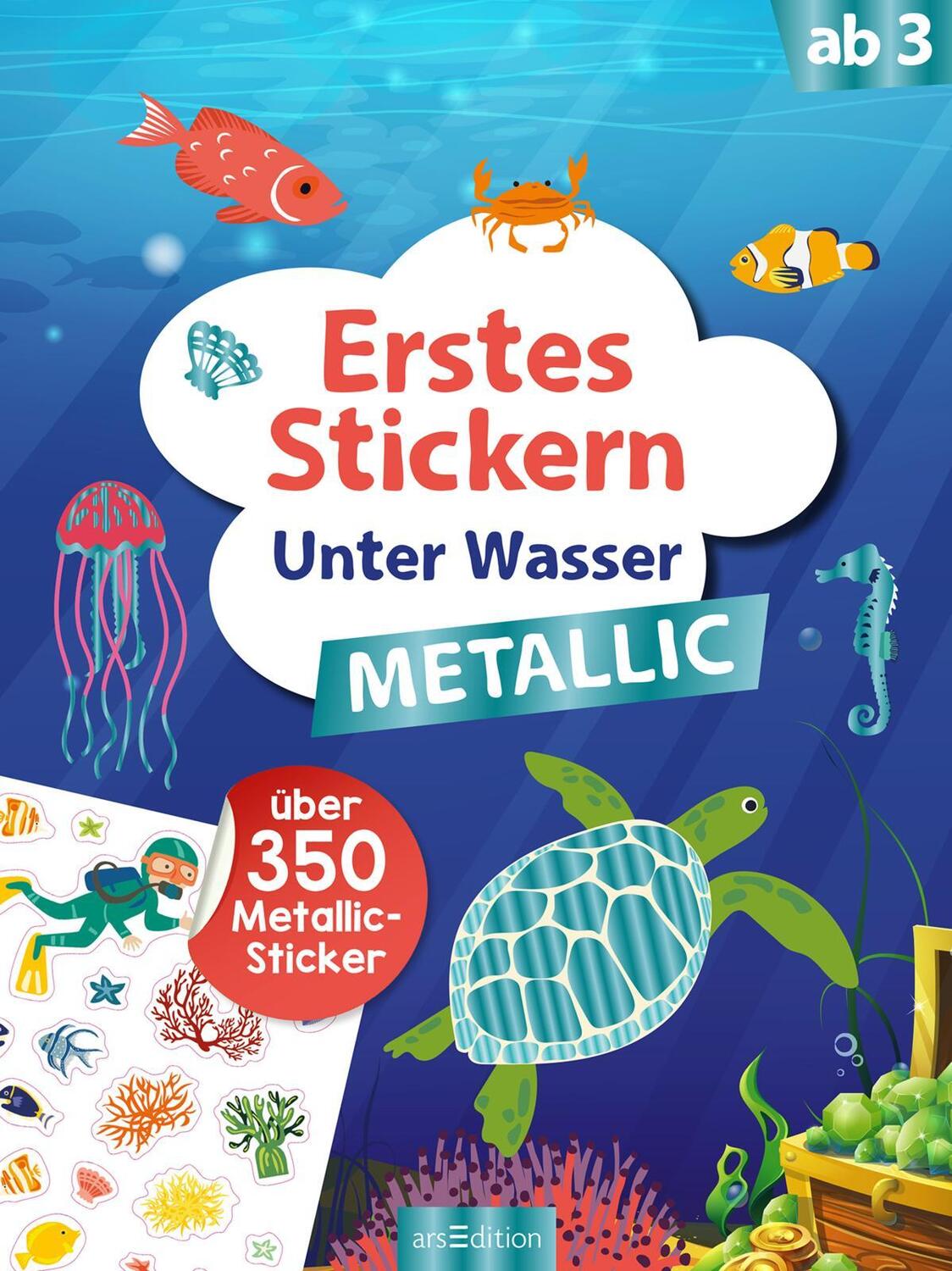 Bild: 9783845845494 | Erstes Stickern Metallic - Unter Wasser | Über 350 Metallic-Sticker