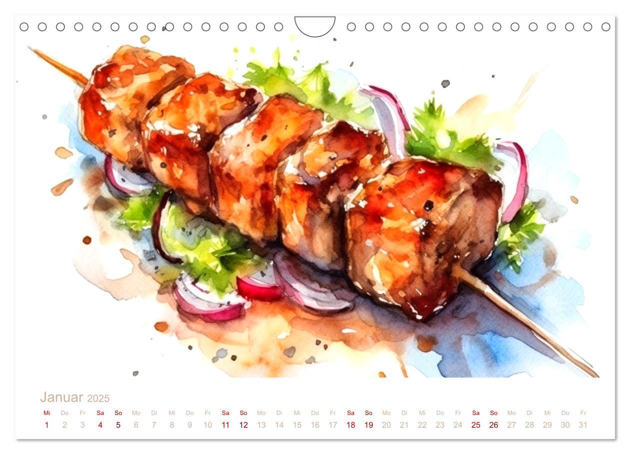 Bild: 9783435014989 | FAST FOOD AQUARELLE (Wandkalender 2025 DIN A4 quer), CALVENDO...