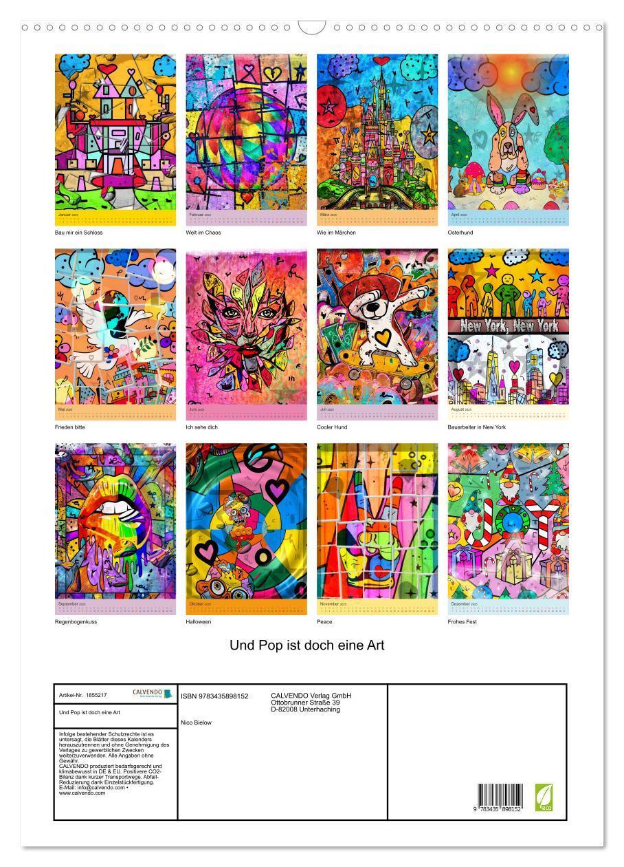 Bild: 9783435898152 | Und Pop ist doch eine Art (Wandkalender 2025 DIN A2 hoch), CALVENDO...