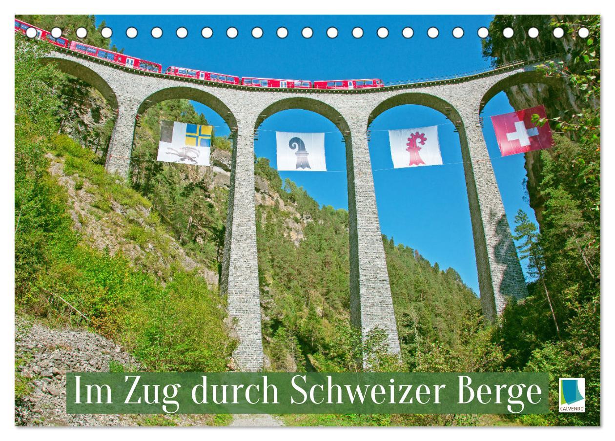 Cover: 9783457140468 | Im Zug durch Schweizer Berge (Tischkalender 2025 DIN A5 quer),...