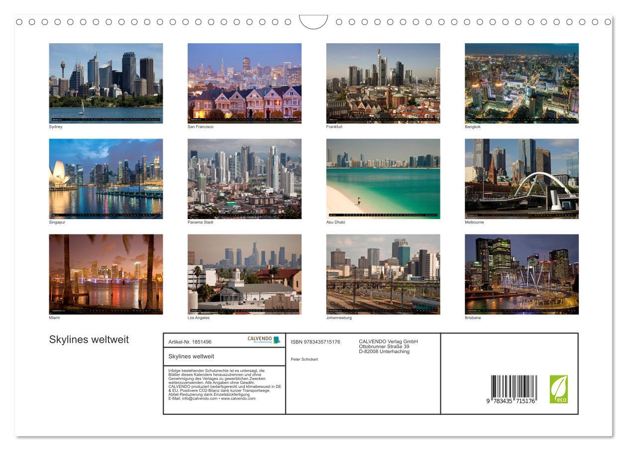 Bild: 9783435715176 | Skylines weltweit (Wandkalender 2025 DIN A3 quer), CALVENDO...