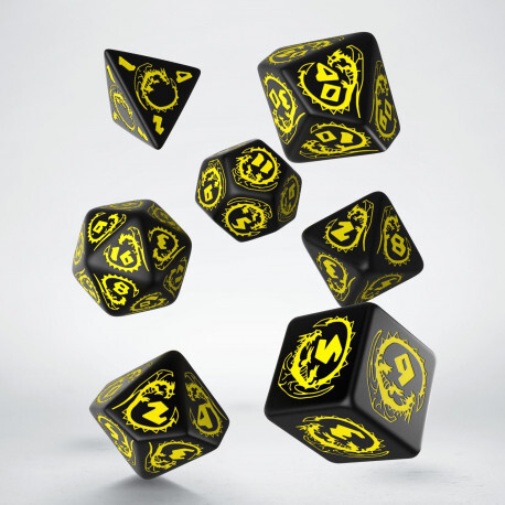 Cover: 5907814951649 | Dragons Black &amp; yellow Dice Set (7) | Dragon-Dice | QWODRA07