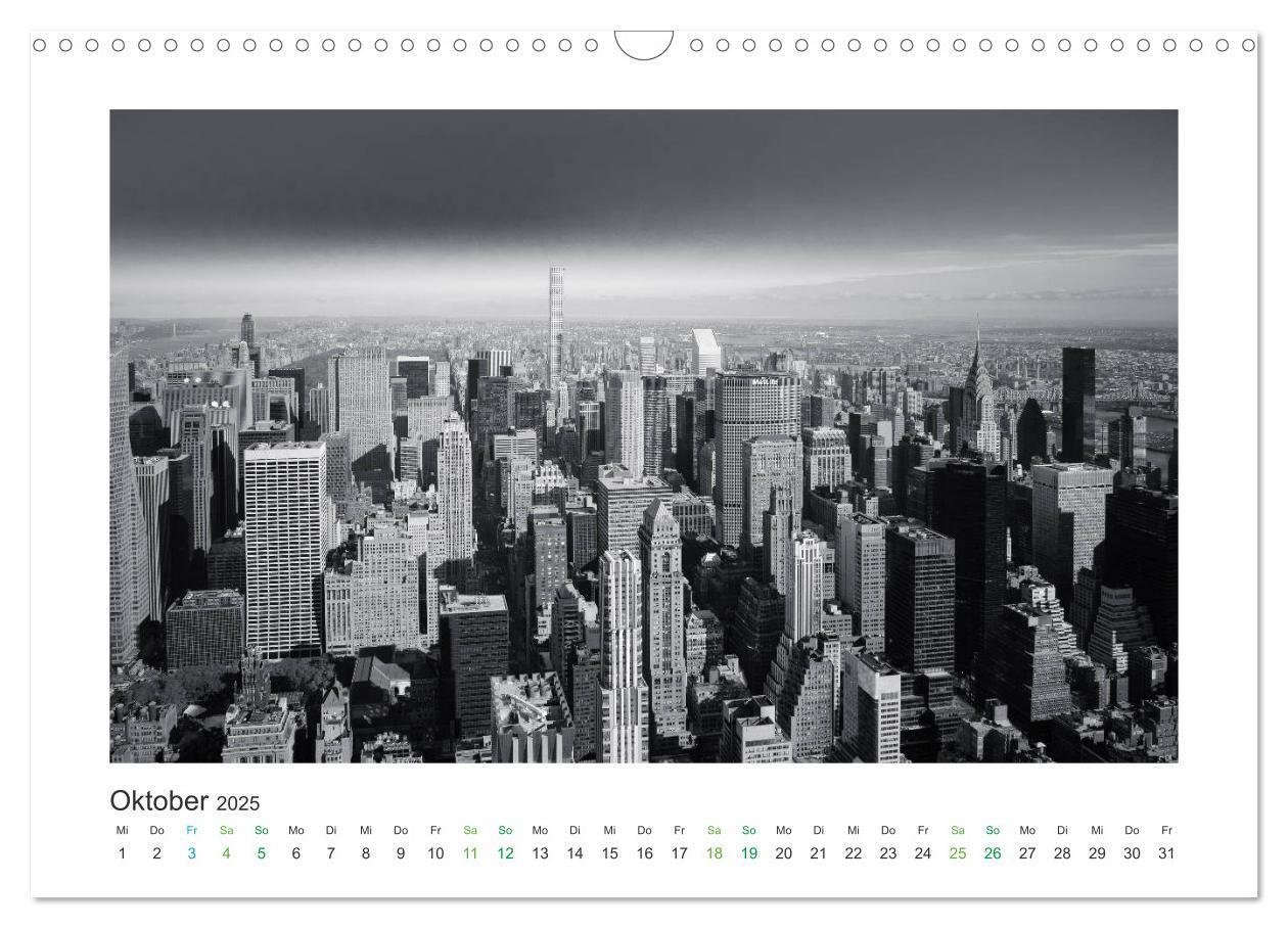 Bild: 9783435375424 | New York in schwarz weiss (Wandkalender 2025 DIN A3 quer), CALVENDO...