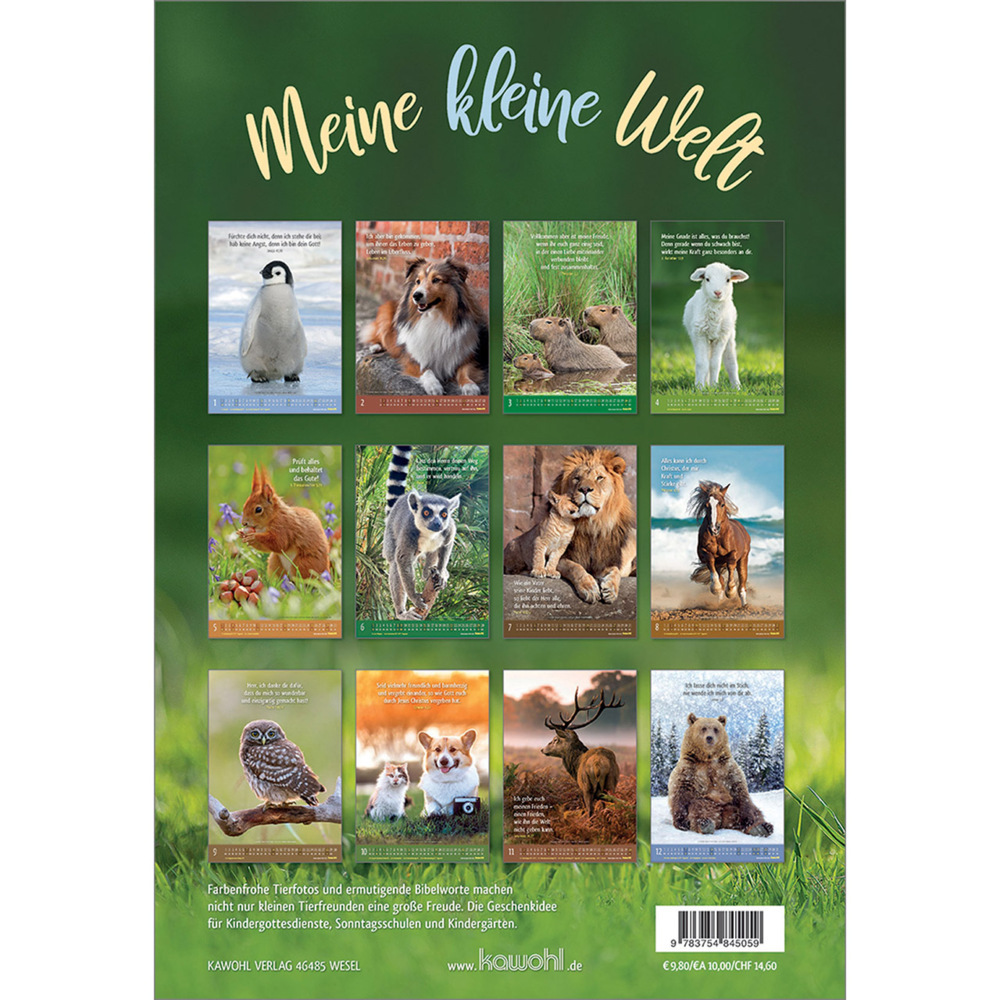 Bild: 9783754845059 | Meine kleine Welt 2025 | Tierkalender mit Bibelworten | Kalender