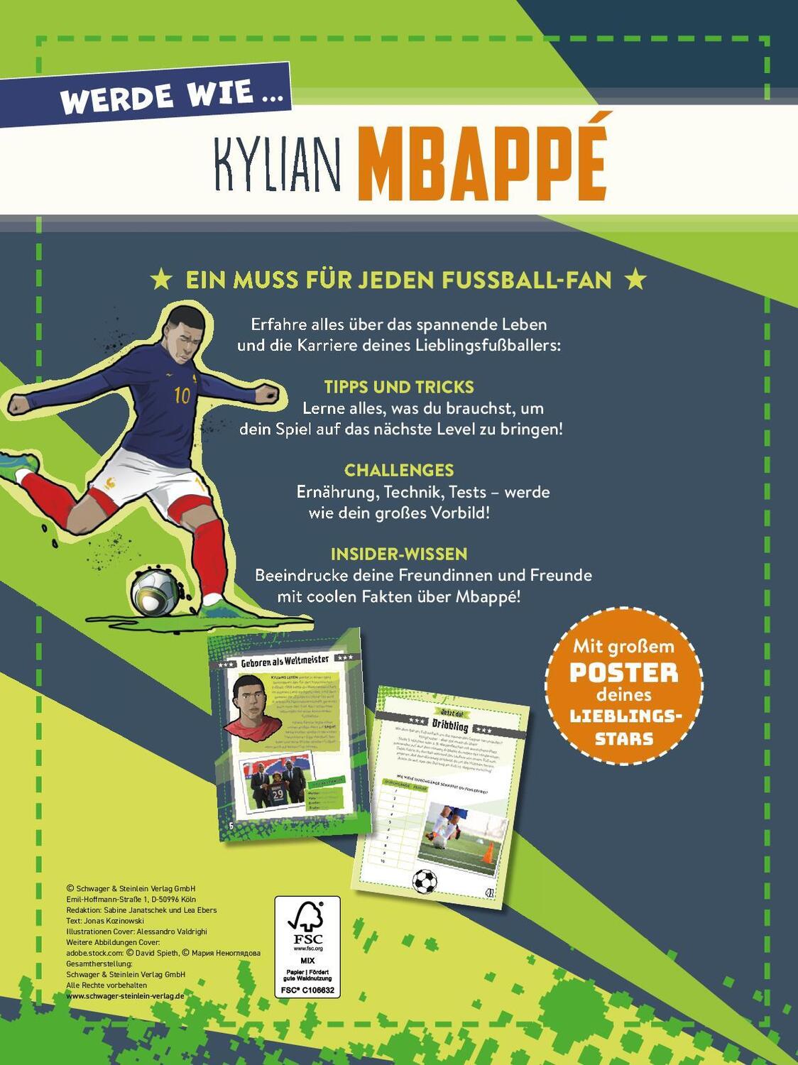 Rückseite: 9783849944353 | Werde wie ... Kylian Mbappé Mit Poster | Verlag (u. a.) | Taschenbuch