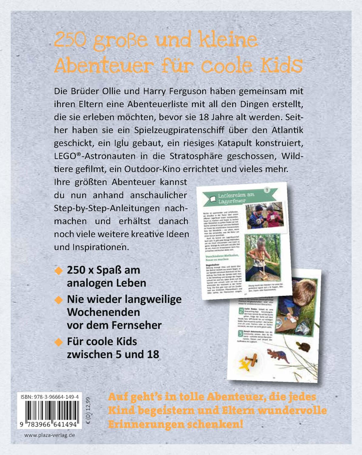 Rückseite: 9783966641494 | Die Adventure-Bucket-List für coole Kids | Ollie Ferguson (u. a.)