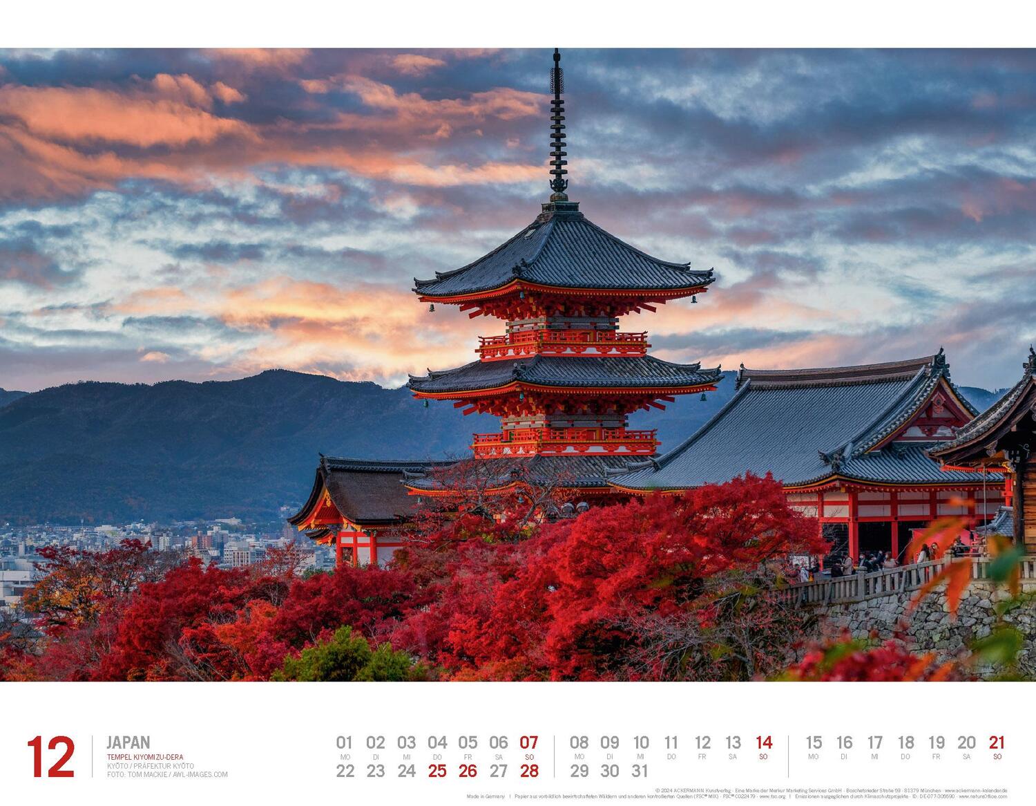 Bild: 9783838425405 | Japan - Unterwegs zwischen Tempeln und Schreinen Kalender 2025 | 14 S.