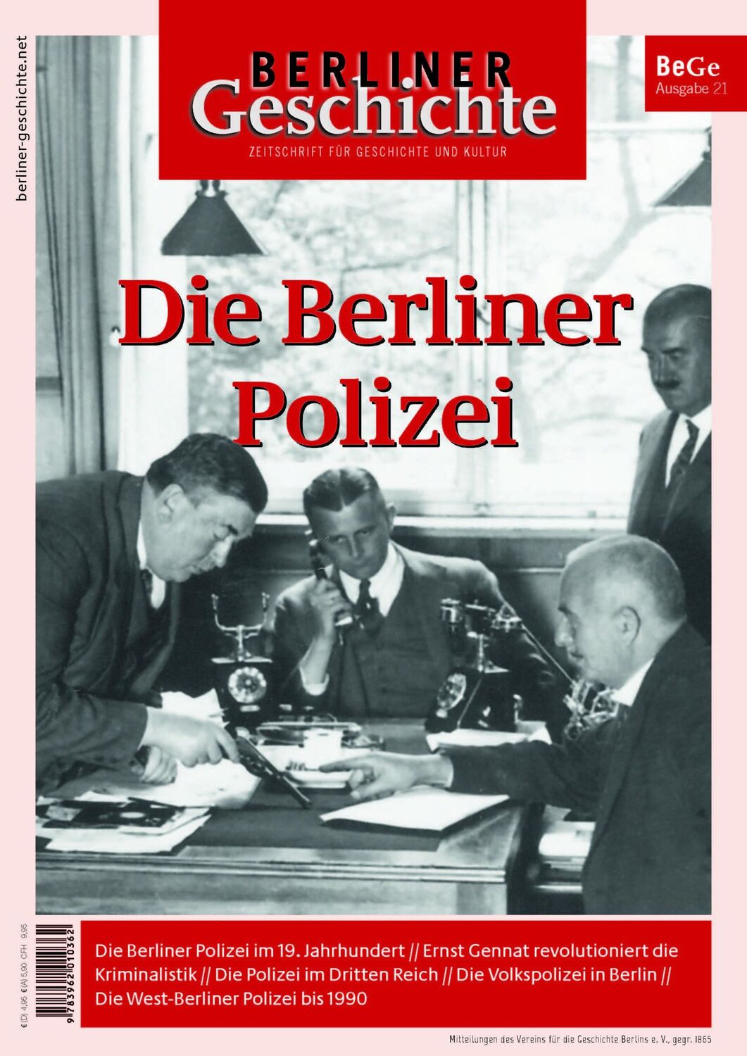 Cover: 9783962010362 | Berliner Geschichte - Zeitschrift für Geschichte und Kultur | V.