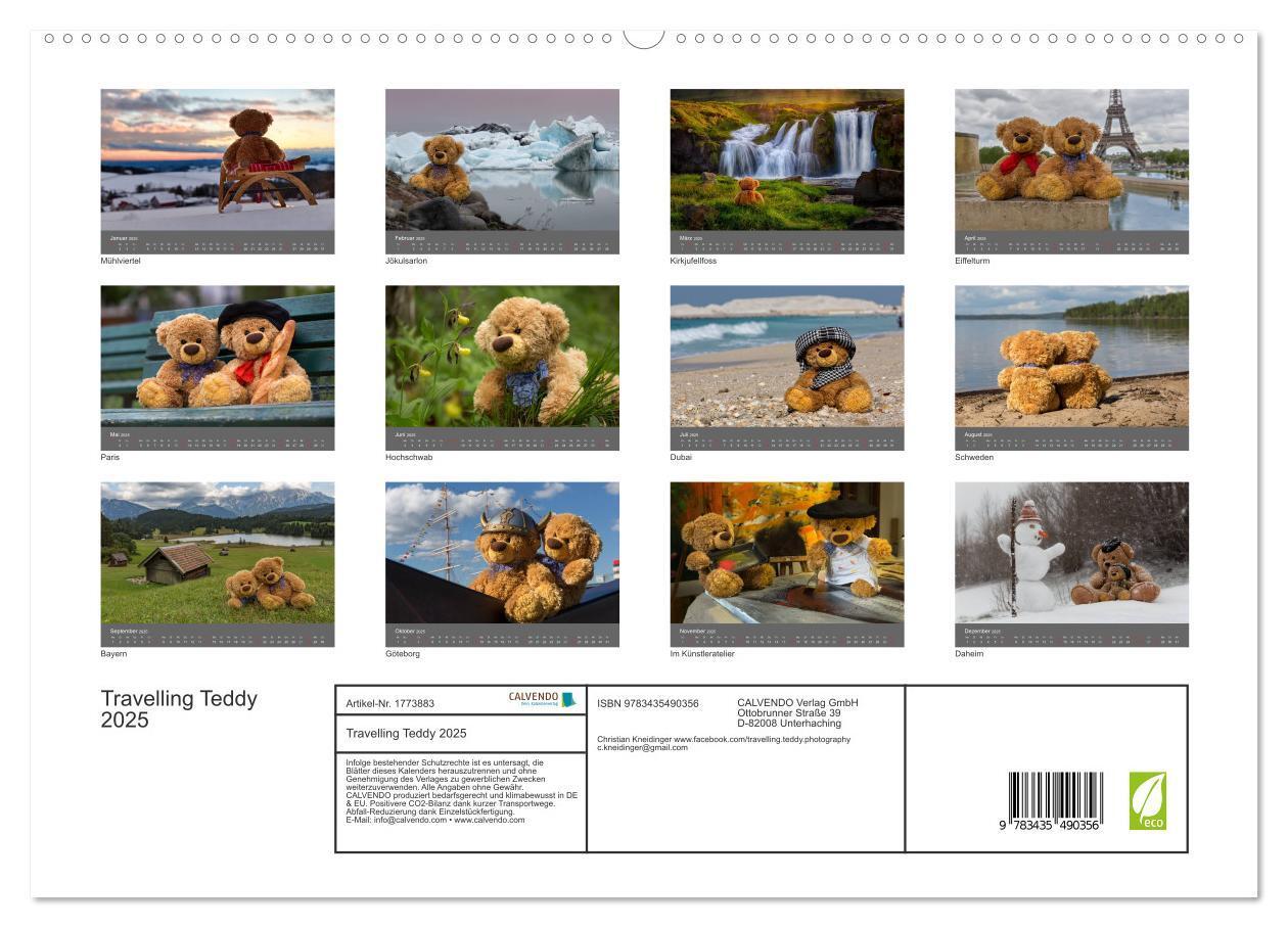 Bild: 9783435490356 | Travelling Teddy 2025 (hochwertiger Premium Wandkalender 2025 DIN...