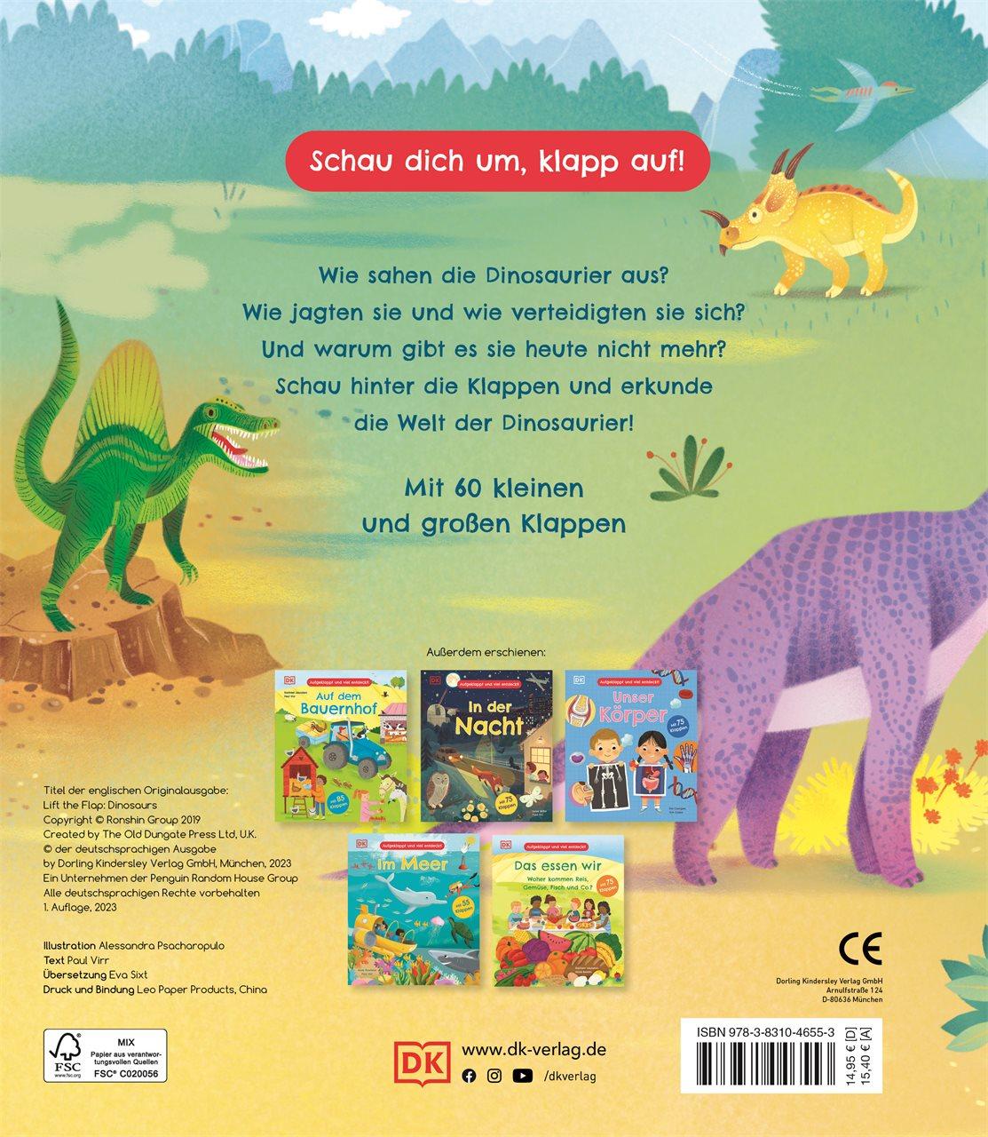 Rückseite: 9783831046553 | Aufgeklappt und viel entdeckt! Bei den Dinosauriern | Paul Virr | Buch