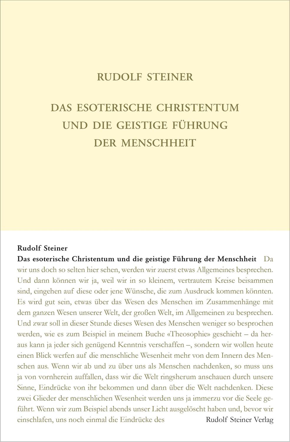 Cover: 9783727413018 | Das esoterische Christentum und die geistige Führung der Menschheit