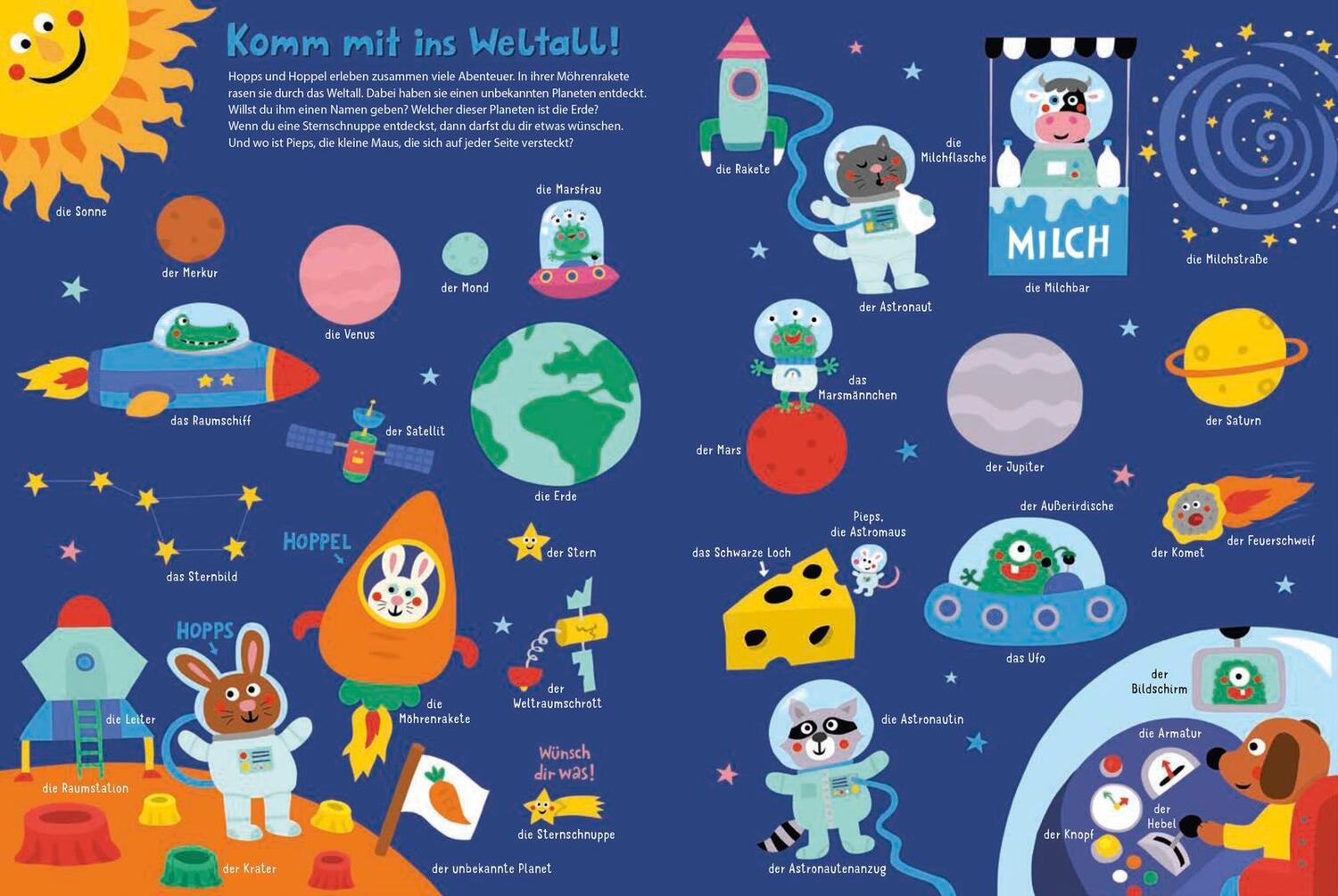 Bild: 9783737372411 | Dinos, Feen und Weltraumhelden: Mein kunterbuntes Bildwörterbuch