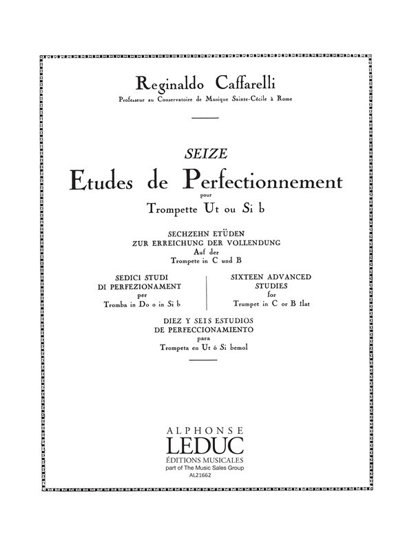 Cover: 9790046216626 | 16 Etudes de Perfectionnement | Reginaldo Caffarelli | Partitur