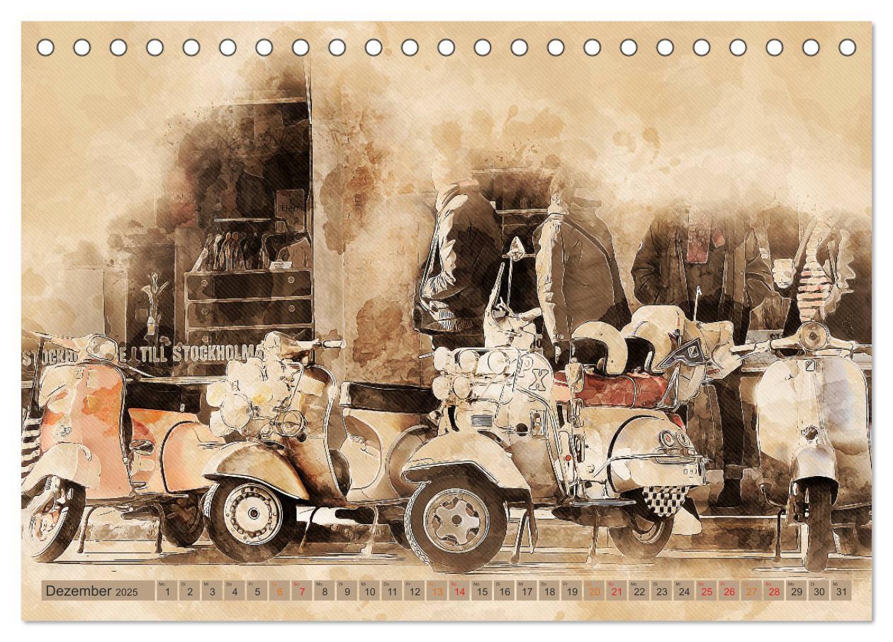 Bild: 9783435152605 | Mototrroller - Vesparade (Tischkalender 2025 DIN A5 quer), CALVENDO...