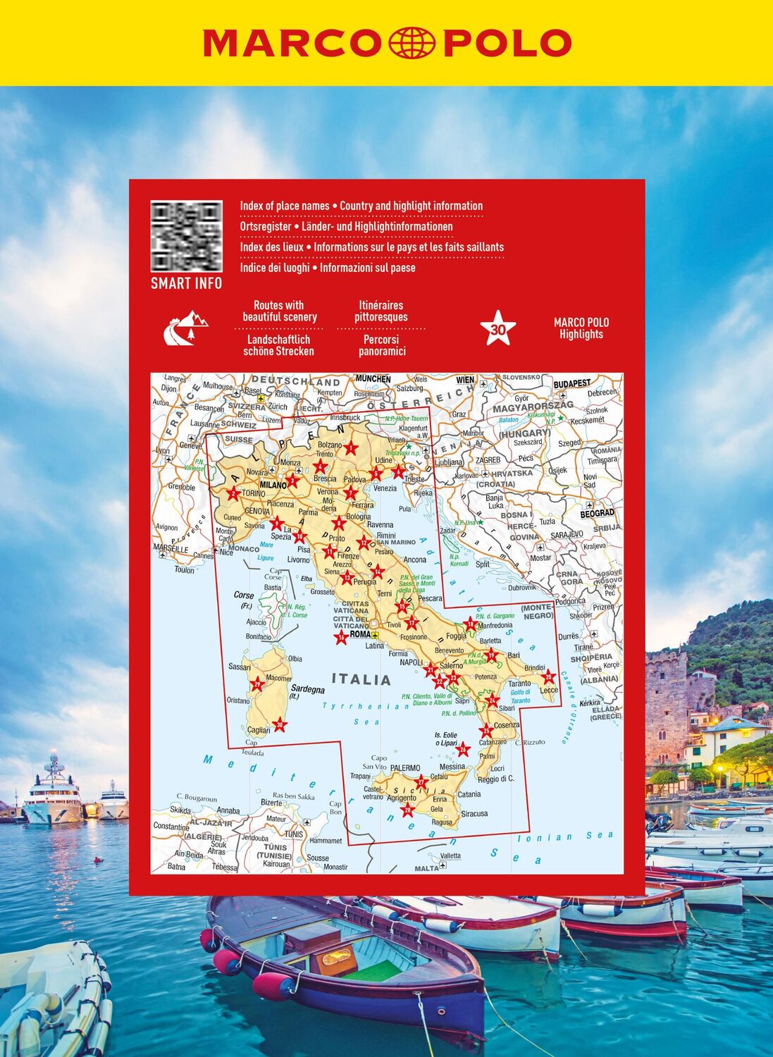 Rückseite: 9783575018120 | MARCO POLO Reiseatlas Italien 1:300.000 | mit Europa 1 : 4,5 Mio.