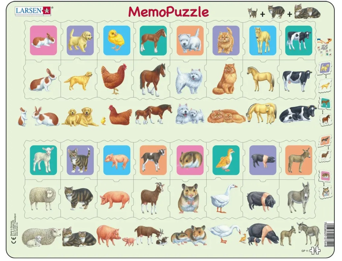 Cover: 7023852127544 | Puzzle - Memo Tiere (Erwachsen/Kind) | Puzzle | 2019 | Larsen