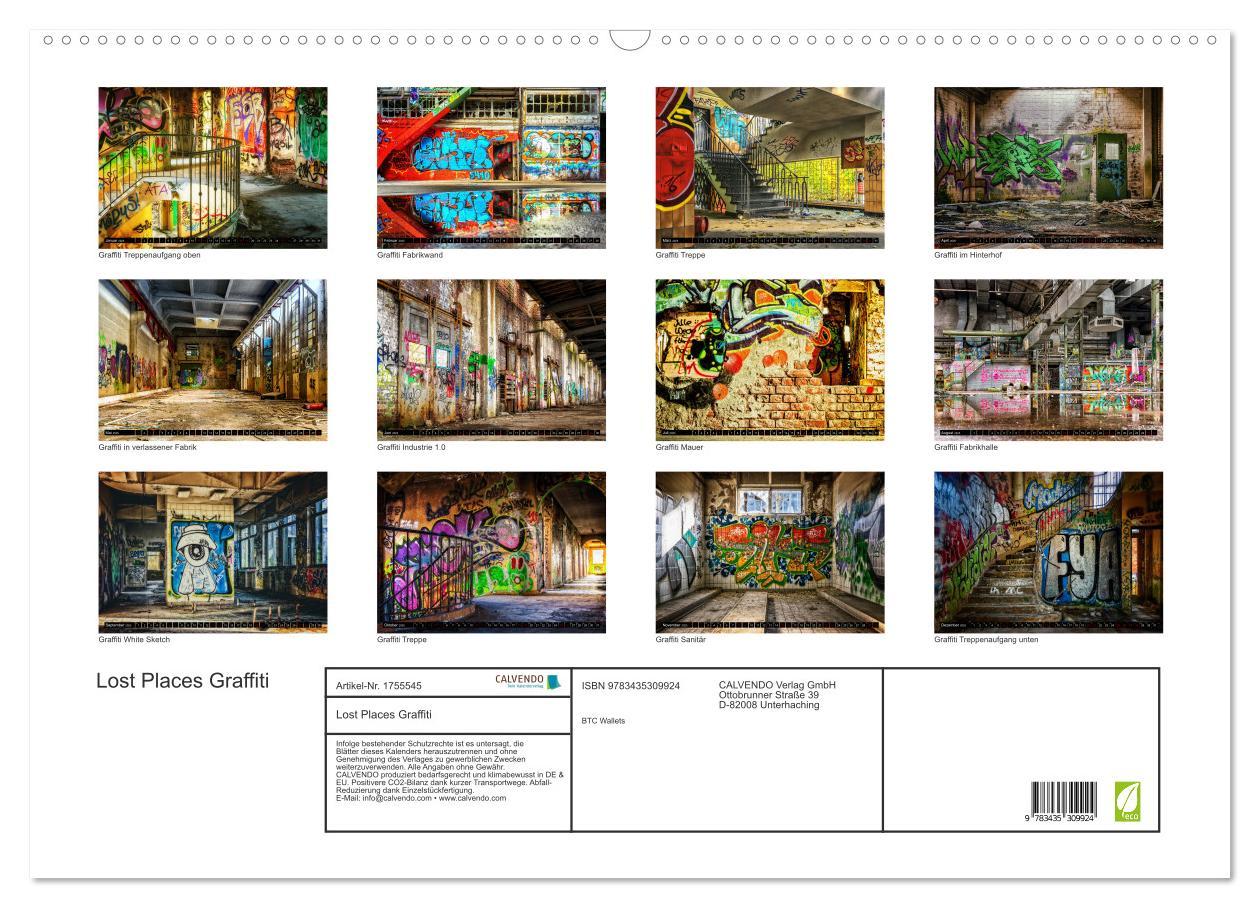 Bild: 9783435309924 | Lost Places Graffiti (Wandkalender 2025 DIN A2 quer), CALVENDO...