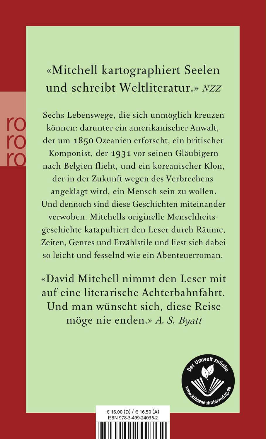 Rückseite: 9783499240362 | Der Wolkenatlas | David Mitchell | Taschenbuch | 669 S. | Deutsch