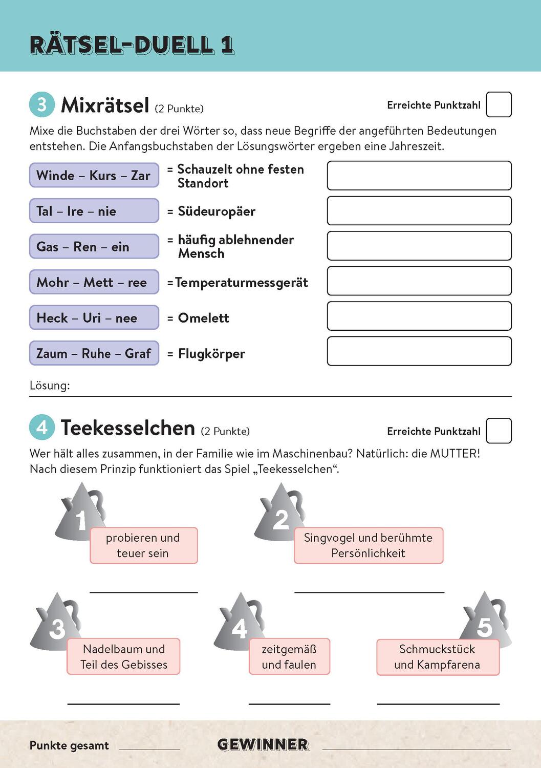 Bild: 9783987640575 | Battle-Block Rätsel-Duell Spieleblock mit 25 Duellen für je 2 Spieler