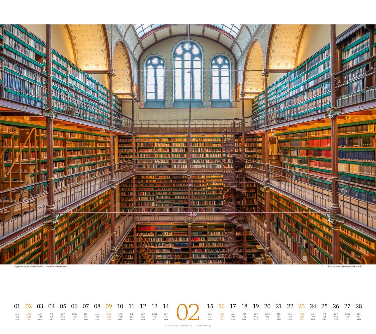 Bild: 9783838425795 | Welt der Bücher - Bibliotheken-Kalender 2025 | Ackermann Kunstverlag