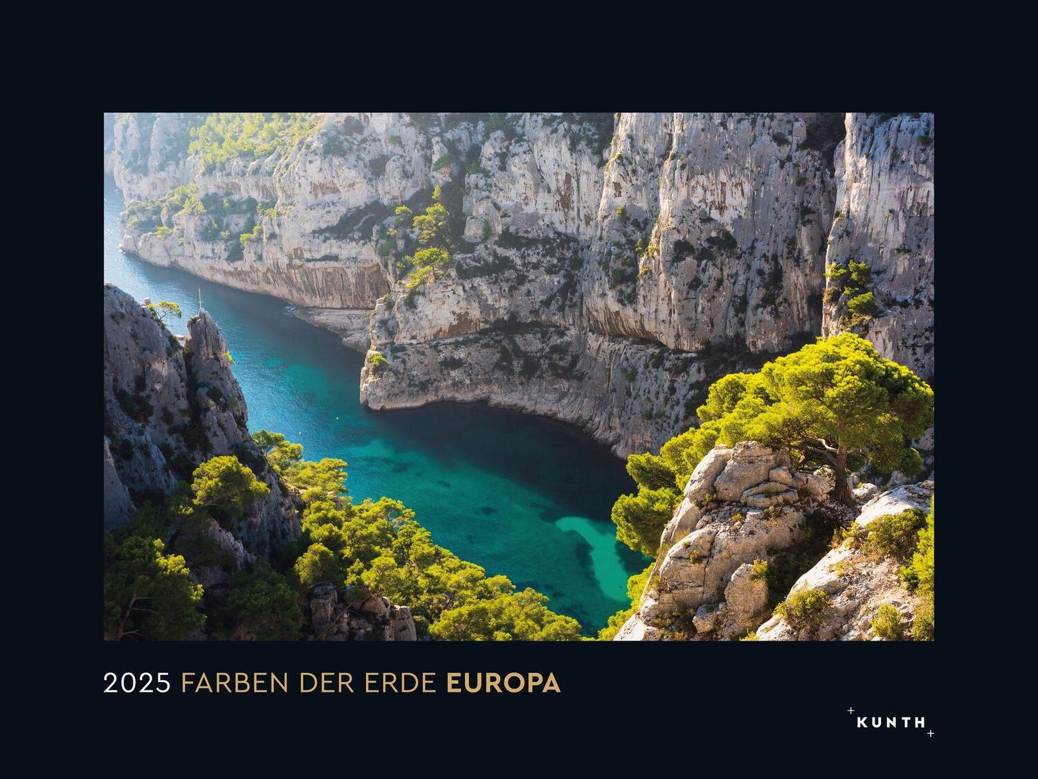 Cover: 9783965913394 | Farben der Erde Europa - KUNTH Wandkalender 2025 | Kalender | 14 S.