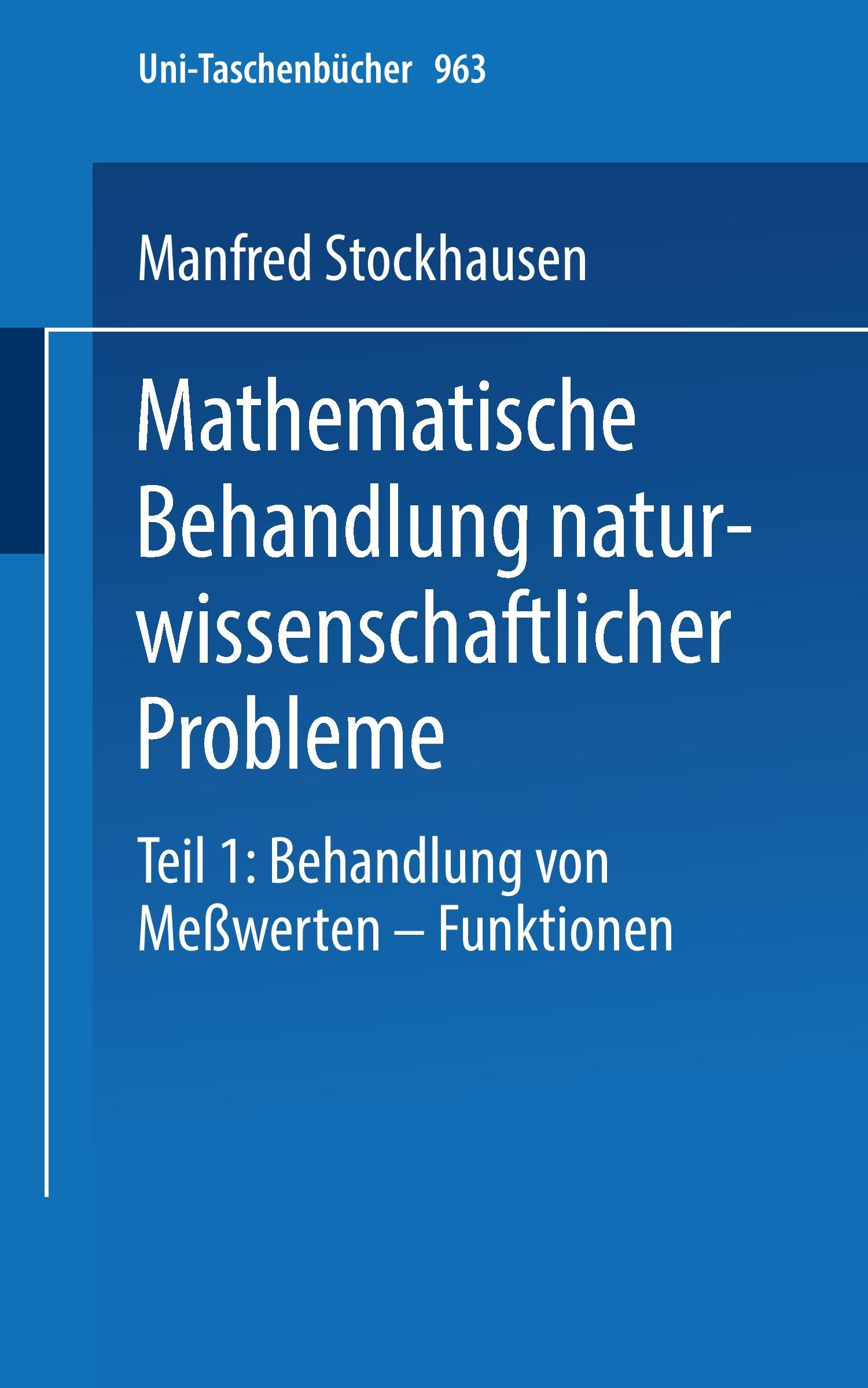 Cover: 9783798505490 | Mathematische Behandlung naturwissenschaftlicher Probleme | Buch