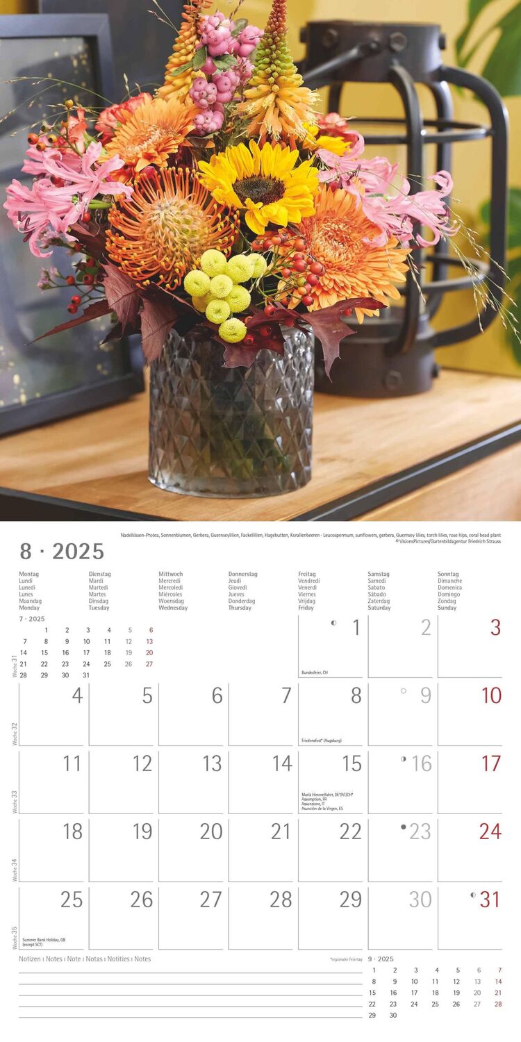 Bild: 4251732340612 | Blumen 2025 - Broschürenkalender 30x30 cm (30x60 geöffnet) -...