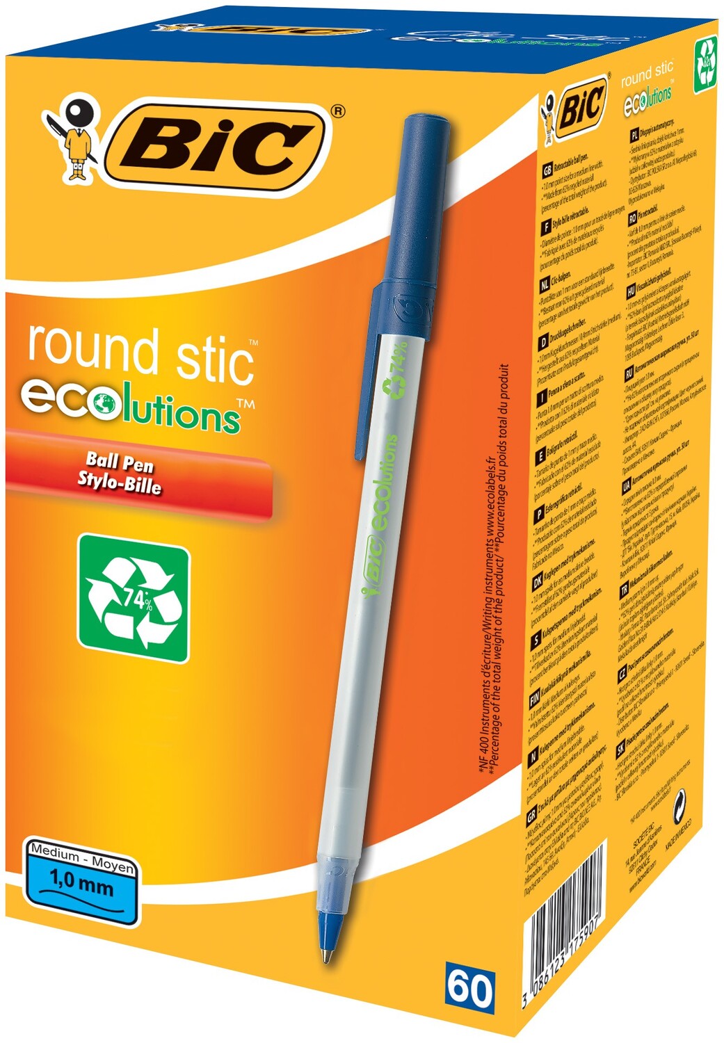 Cover: 3086123256651 | BIC Kugelschreiber ECOlutions Round Stic 0.4mm blau, 60er Set | 2020