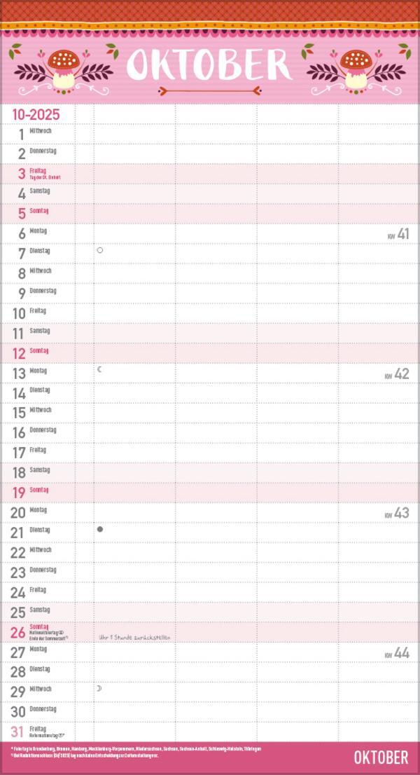 Bild: 9783731877080 | Familienplaner Vintage Zetteltasche 2025 | Verlag Korsch | Kalender