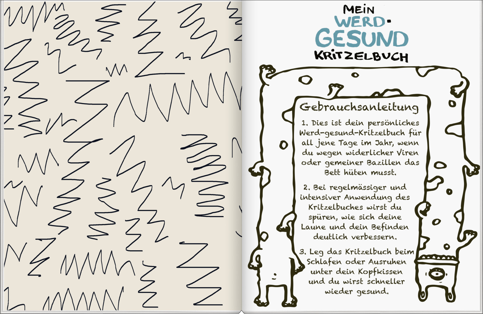 Bild: 9783629007780 | Mein Werd-gesund-Kritzelbuch | Julia Dudenko | Taschenbuch | 48 S.