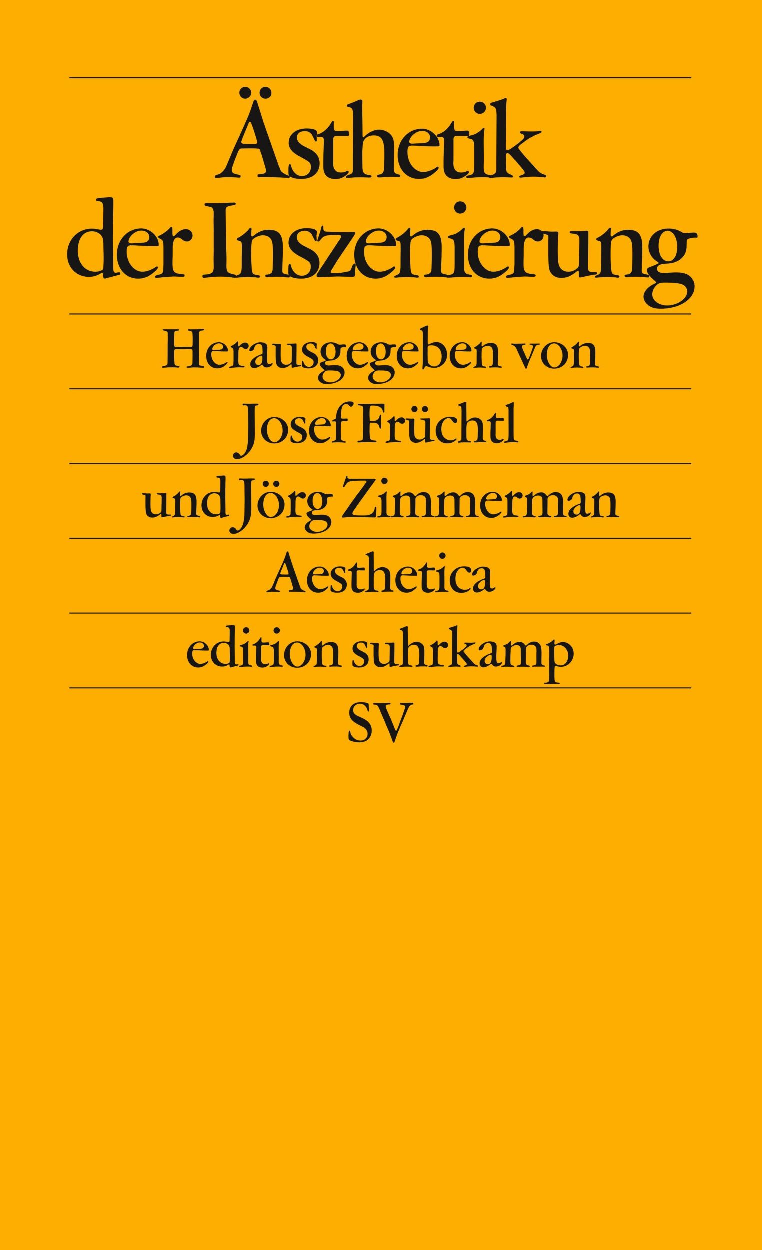 Cover: 9783518121962 | Ästhetik der Inszenierung | Josef Früchtl (u. a.) | Taschenbuch | 2013