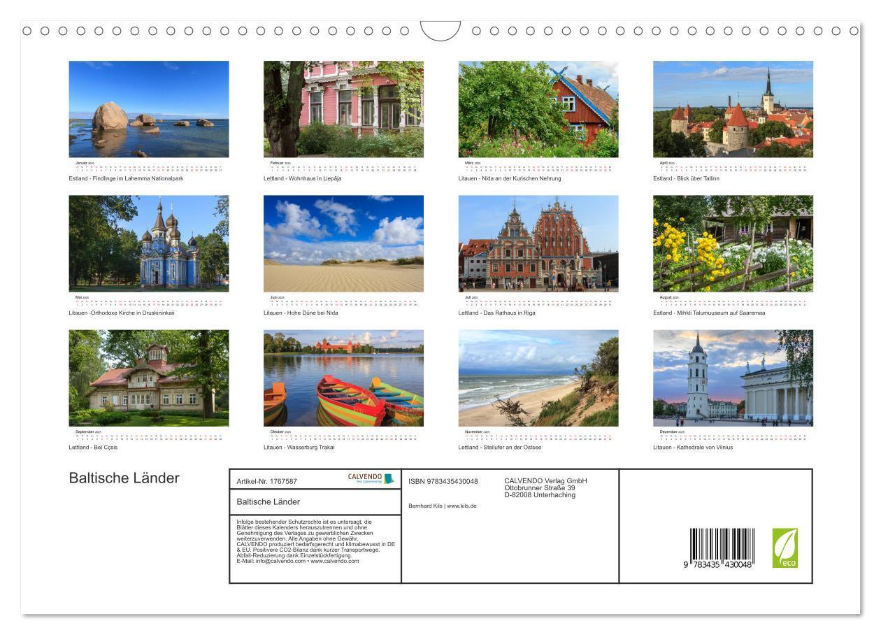 Bild: 9783435430048 | Baltische Länder (Wandkalender 2025 DIN A3 quer), CALVENDO...