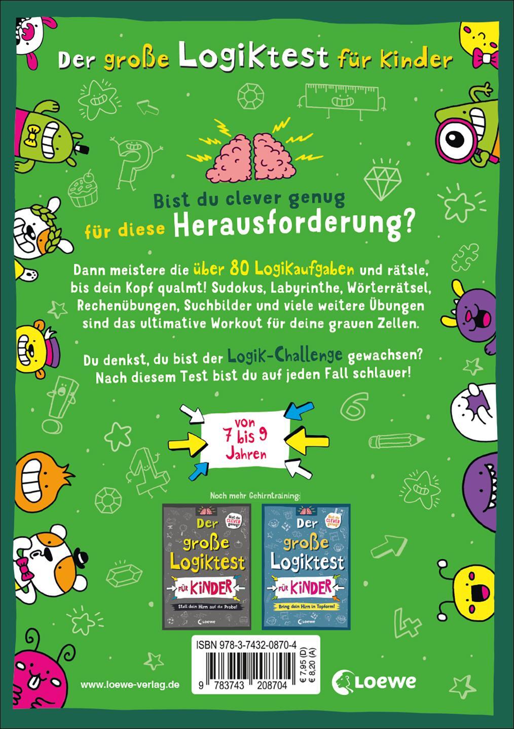 Rückseite: 9783743208704 | Der große Logiktest für Kinder - Rätseln, bis dein Kopf qualmt! | Buch