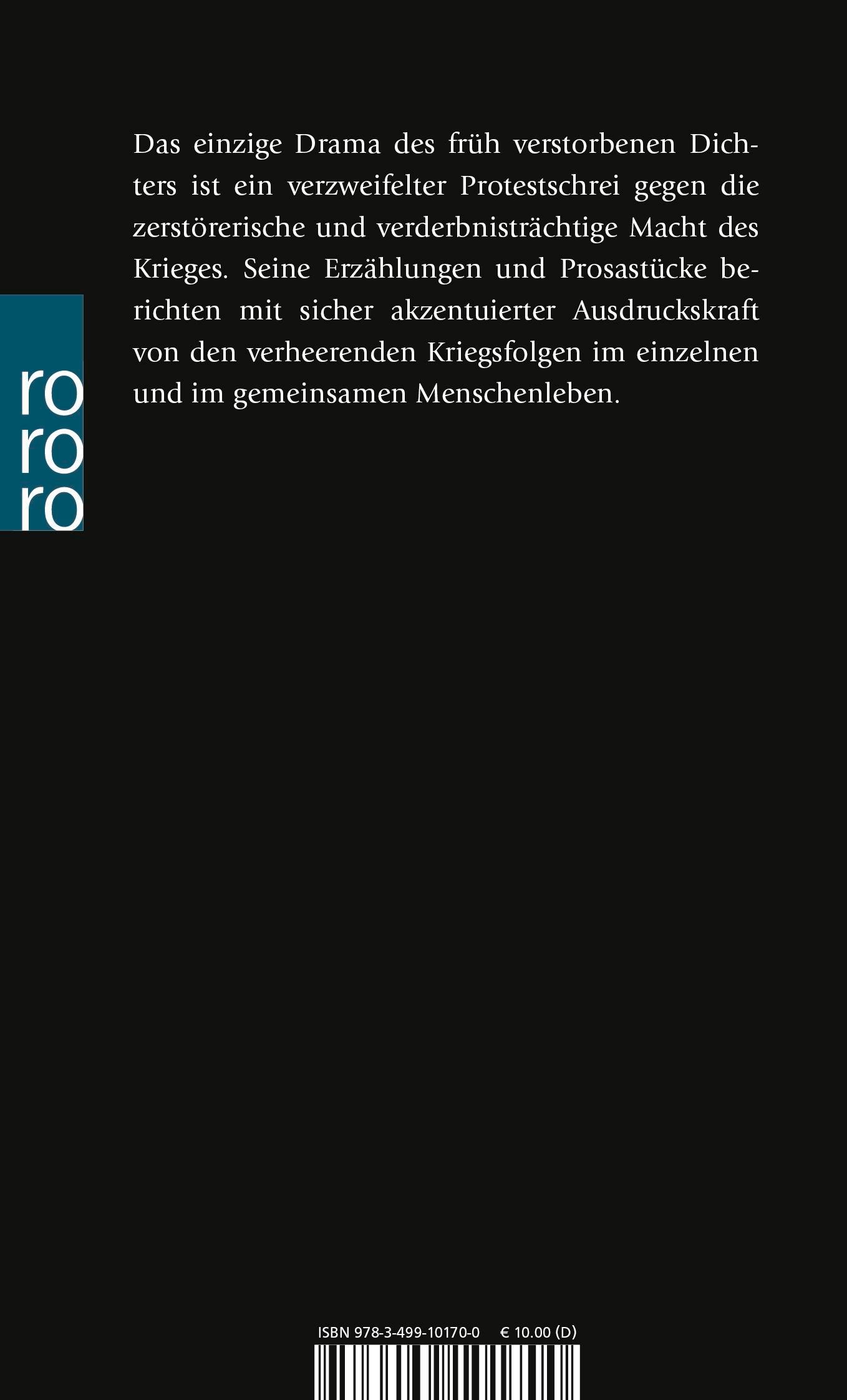 Rückseite: 9783499101700 | Draußen vor der Tür | und ausgewählte Erzählungen | Wolfgang Borchert