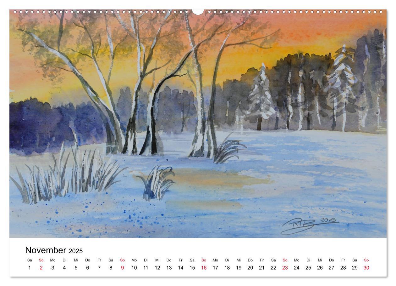 Bild: 9783435428229 | Landschafts-Aquarelle 2025 Roswita Ilona Baumann (Wandkalender 2025...