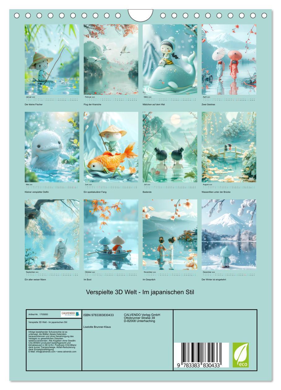 Bild: 9783383830433 | Verspielte 3D Welt - Im japanischen Stil (Wandkalender 2025 DIN A4...