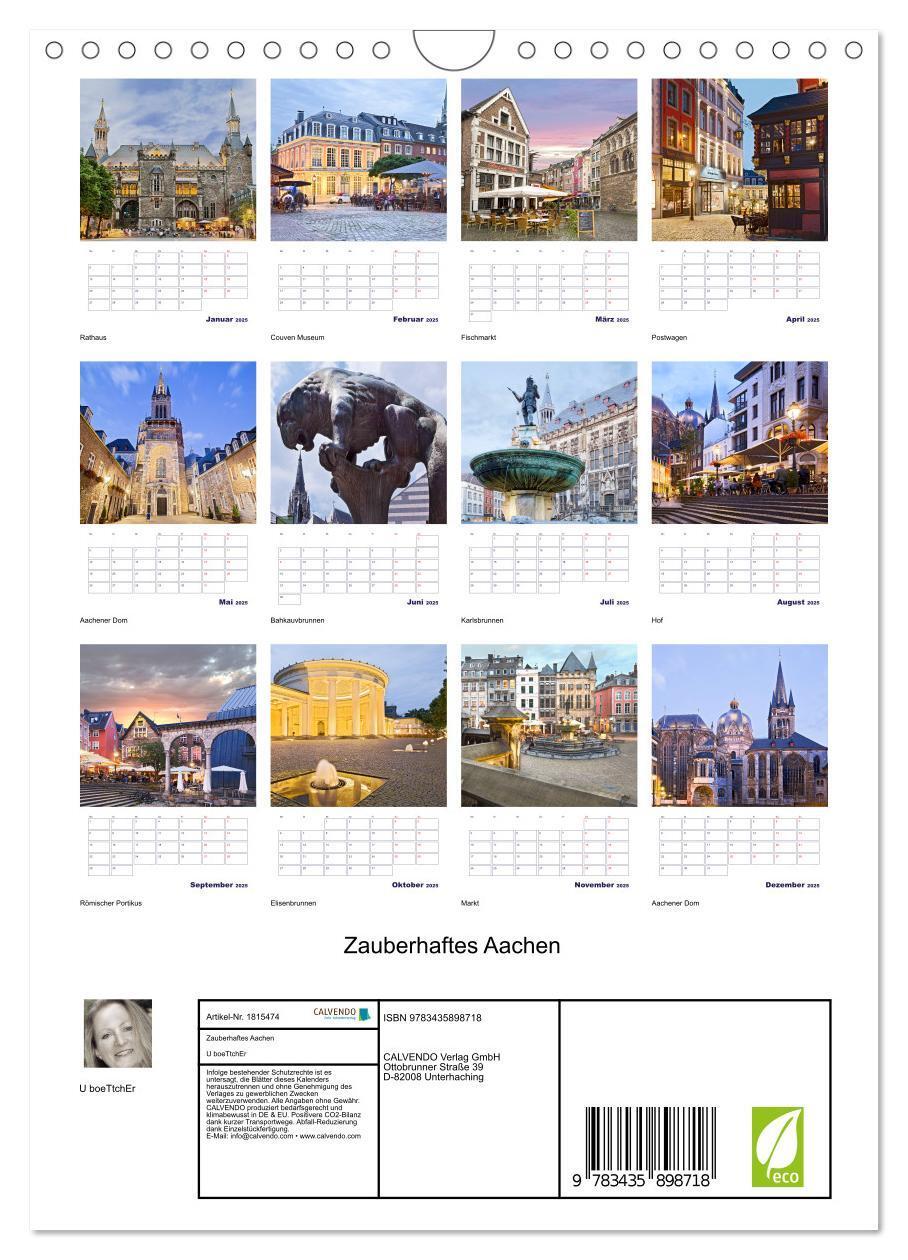 Bild: 9783435898718 | Zauberhaftes Aachen (Wandkalender 2025 DIN A4 hoch), CALVENDO...