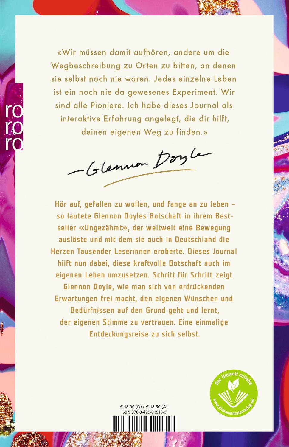 Rückseite: 9783499009150 | Ungezähmt - das Journal | Glennon Doyle | Buch | 240 S. | Deutsch