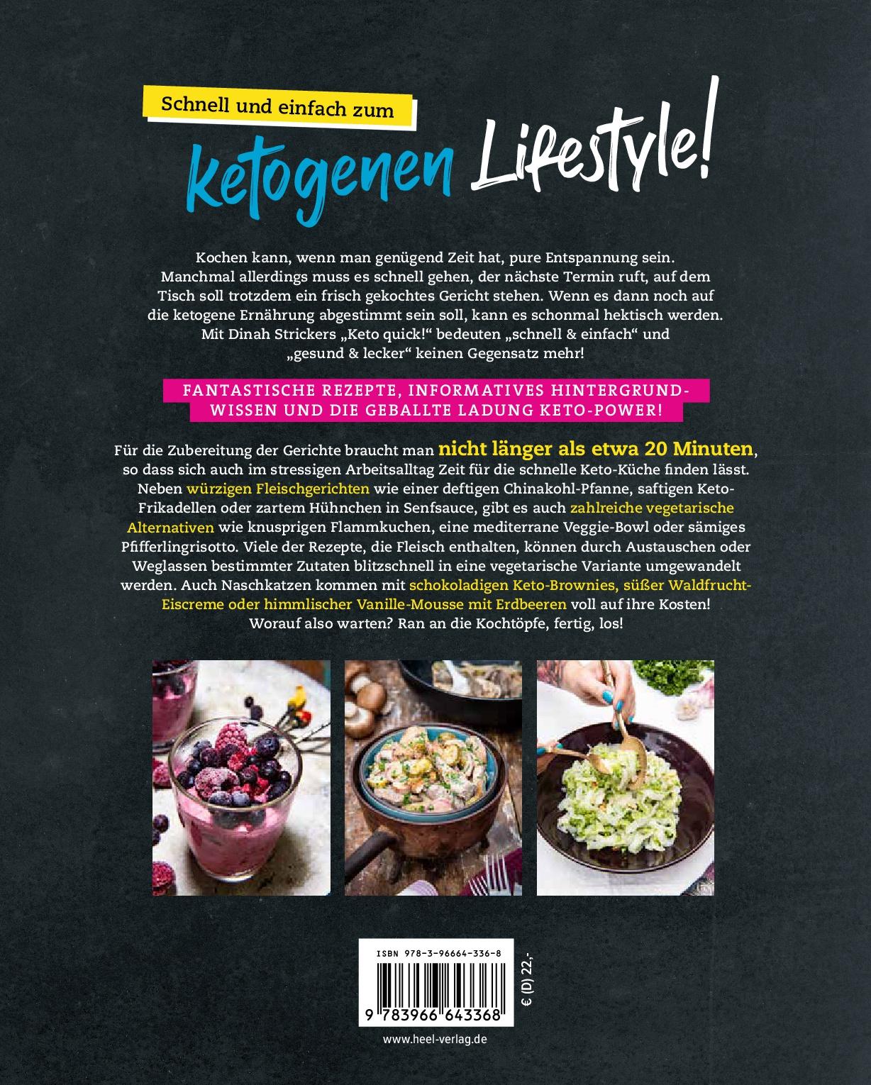 Rückseite: 9783966643368 | Keto Quick | Blitzrezepte für den ketogenen Lifestyle | Dinah Stricker