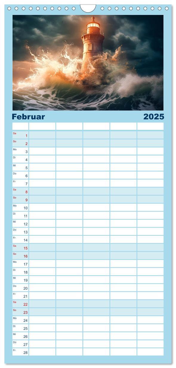 Bild: 9783457092163 | Familienplaner 2025 - KI-Leuchttürme mit 5 Spalten (Wandkalender,...