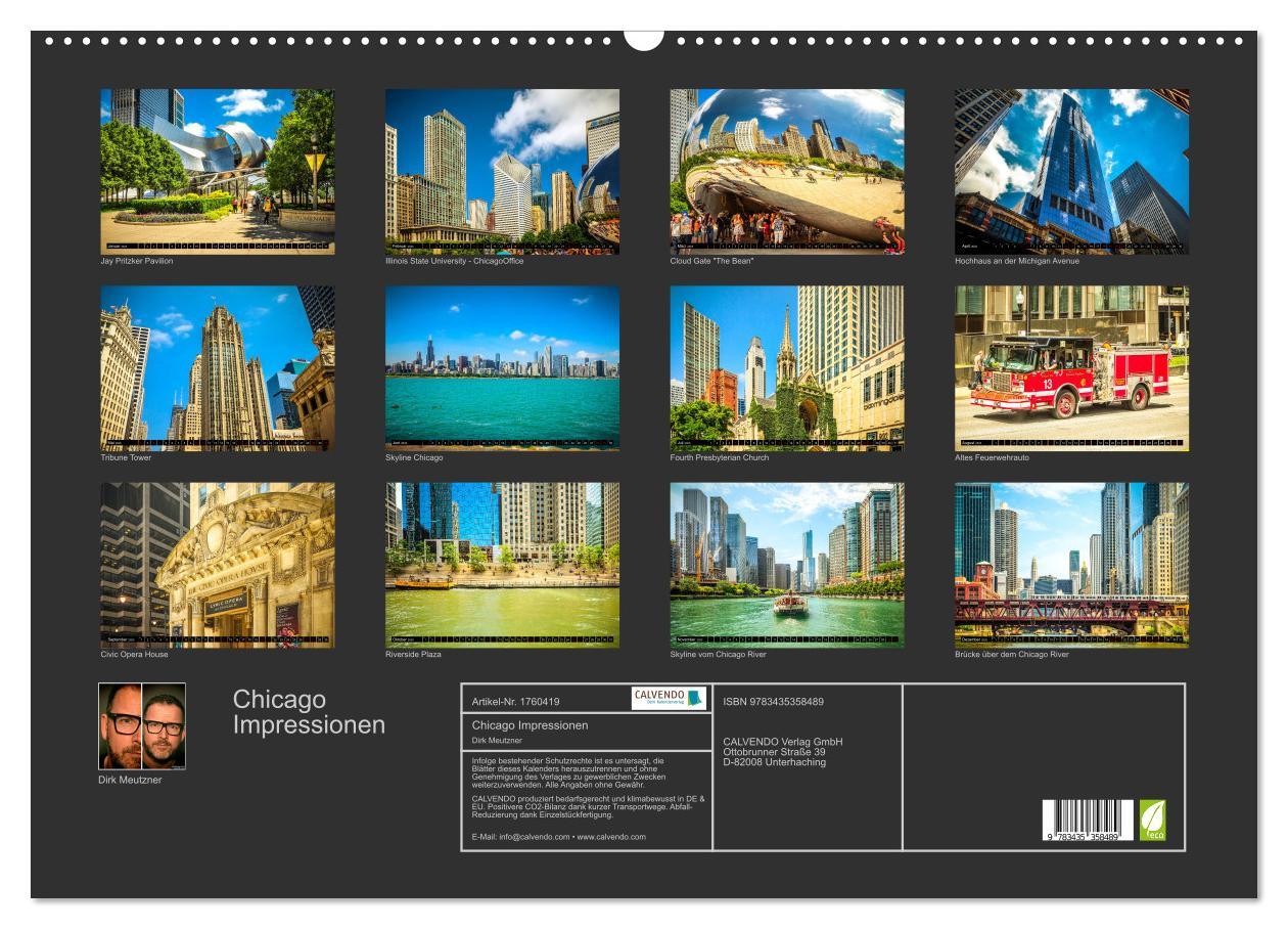 Bild: 9783435358489 | Chicago Impressionen (Wandkalender 2025 DIN A2 quer), CALVENDO...