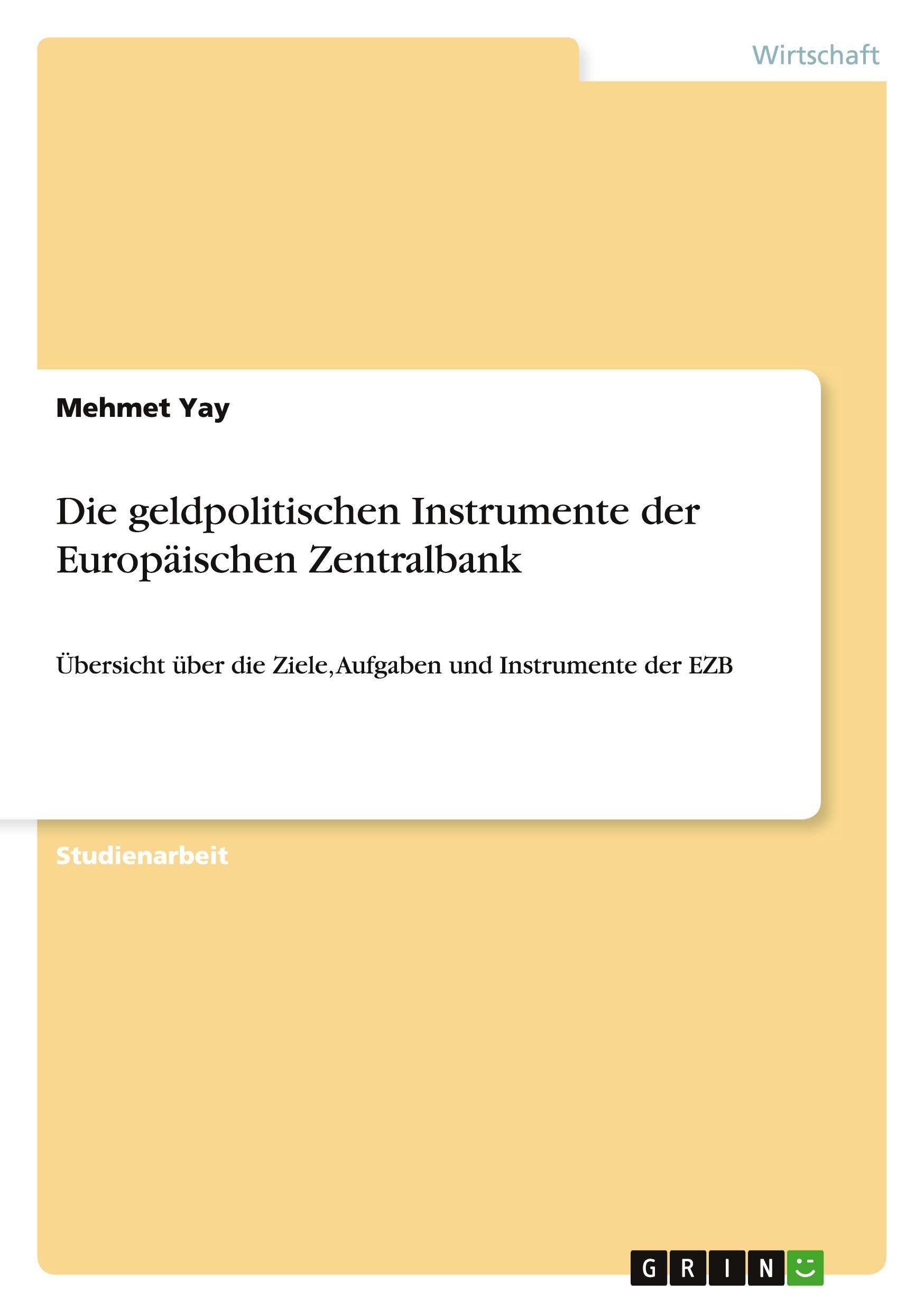 Cover: 9783640490967 | Die geldpolitischen Instrumente der Europäischen Zentralbank | Yay