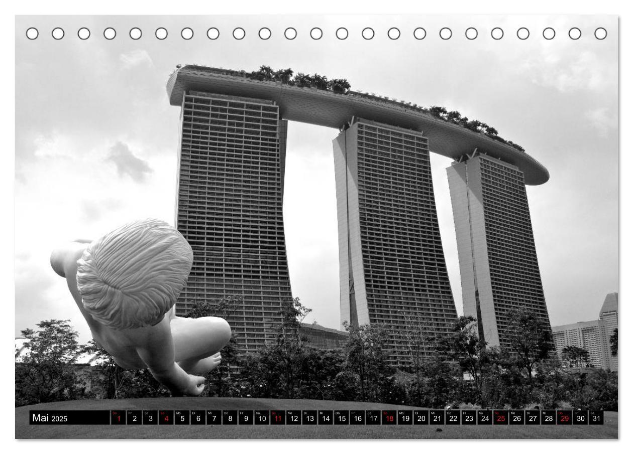 Bild: 9783435638031 | Singapur - Impressionen in schwarz - weiss (Tischkalender 2025 DIN...