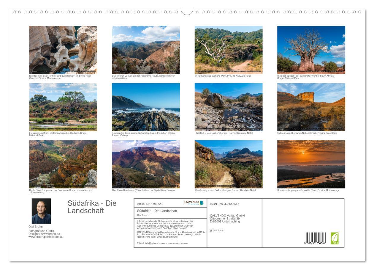 Bild: 9783435656646 | Südafrika - Die Landschaft (Wandkalender 2025 DIN A2 quer),...