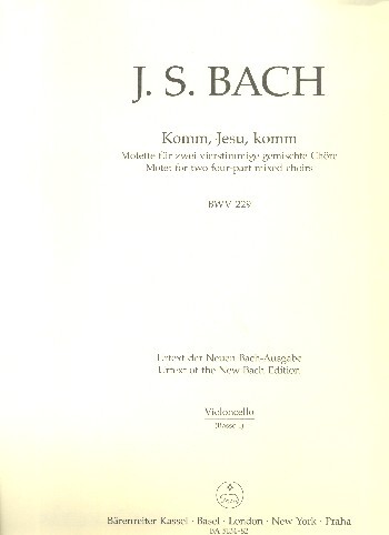 Cover: 9790006465484 | Motet No.5 Komm, Jesu, komm BWV 235 | Johann Sebastian Bach