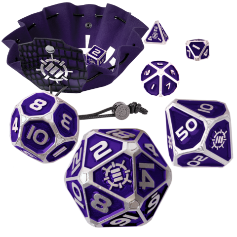 Cover: 637836621835 | ENHANCE Tabletop Collectors Edition 7pc Metal RPG Dice Set Purple